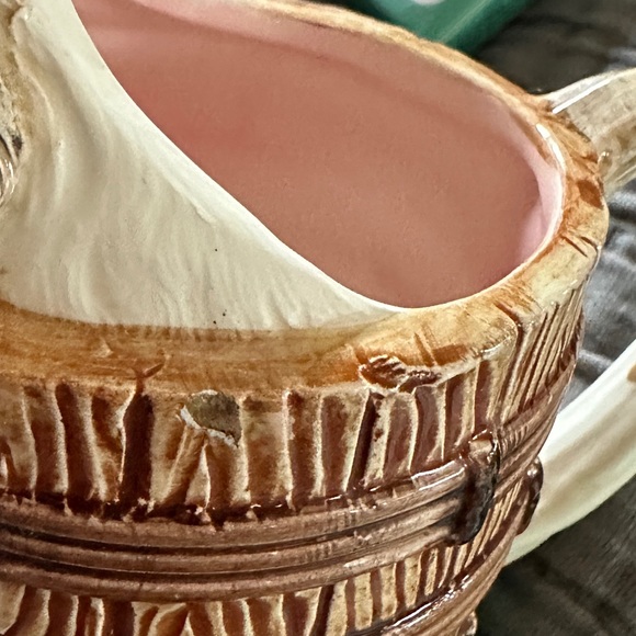 Spaniel Puppy in Barrel Creamer and Sugar Bowl w/ Lid Set VINTAGE - Picture 11 of 11